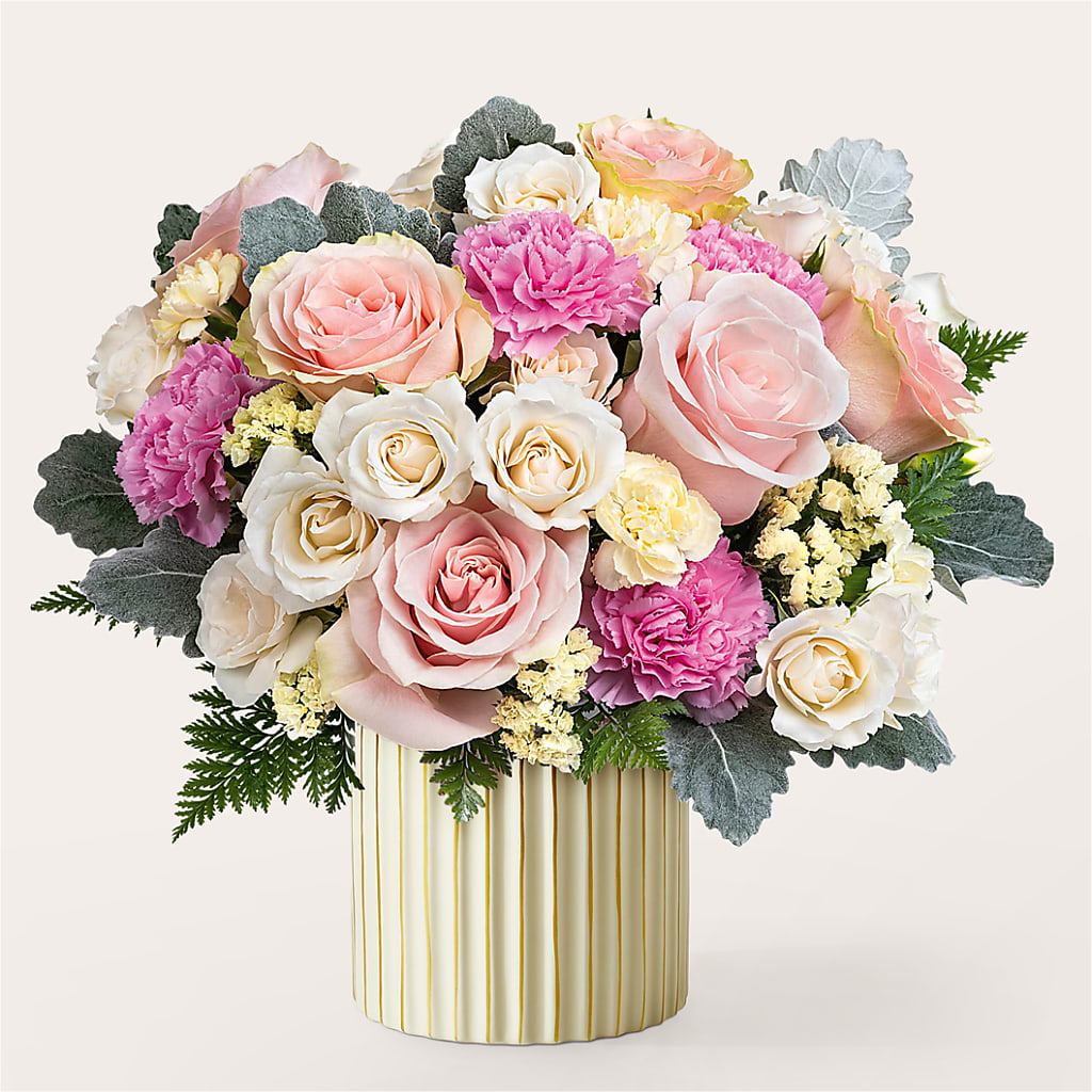 Blissful Moments Bouquet with Ivory Vase – MAGGIE'S FLORIST AND GIFTS, Decatur AL