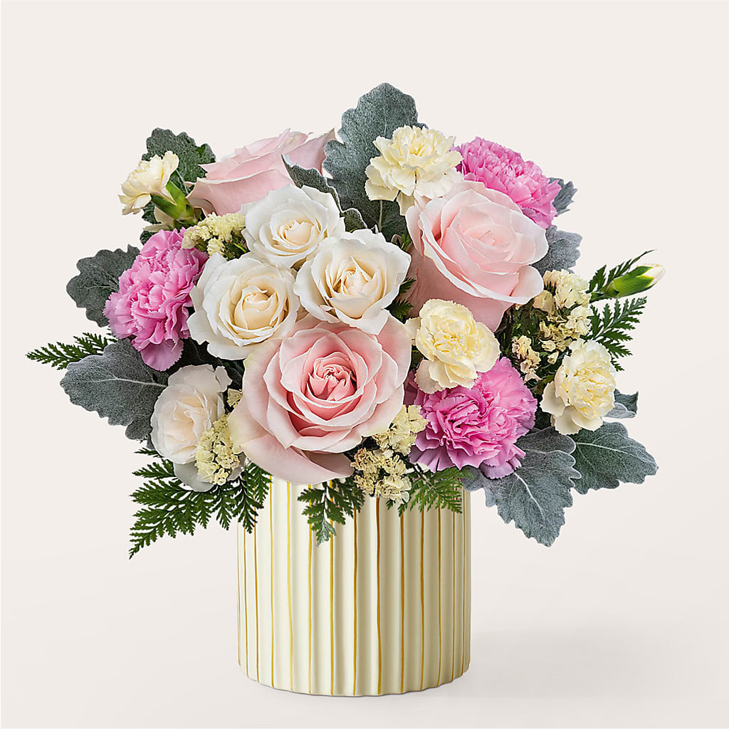 Blissful Moments Bouquet with Ivory Vase – MAGGIE'S FLORIST AND GIFTS, Decatur AL