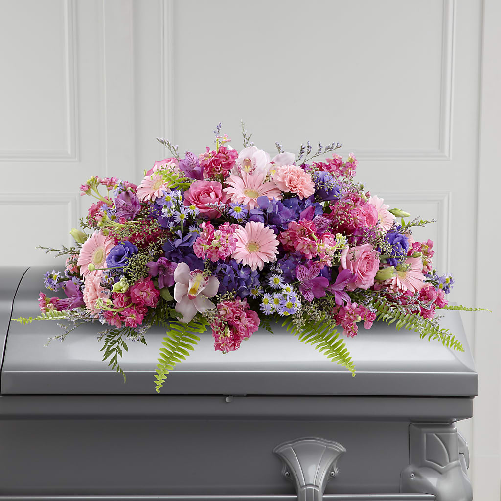 Glorious Garden Casket Spray – MAGGIE'S FLORIST AND GIFTS, Decatur AL