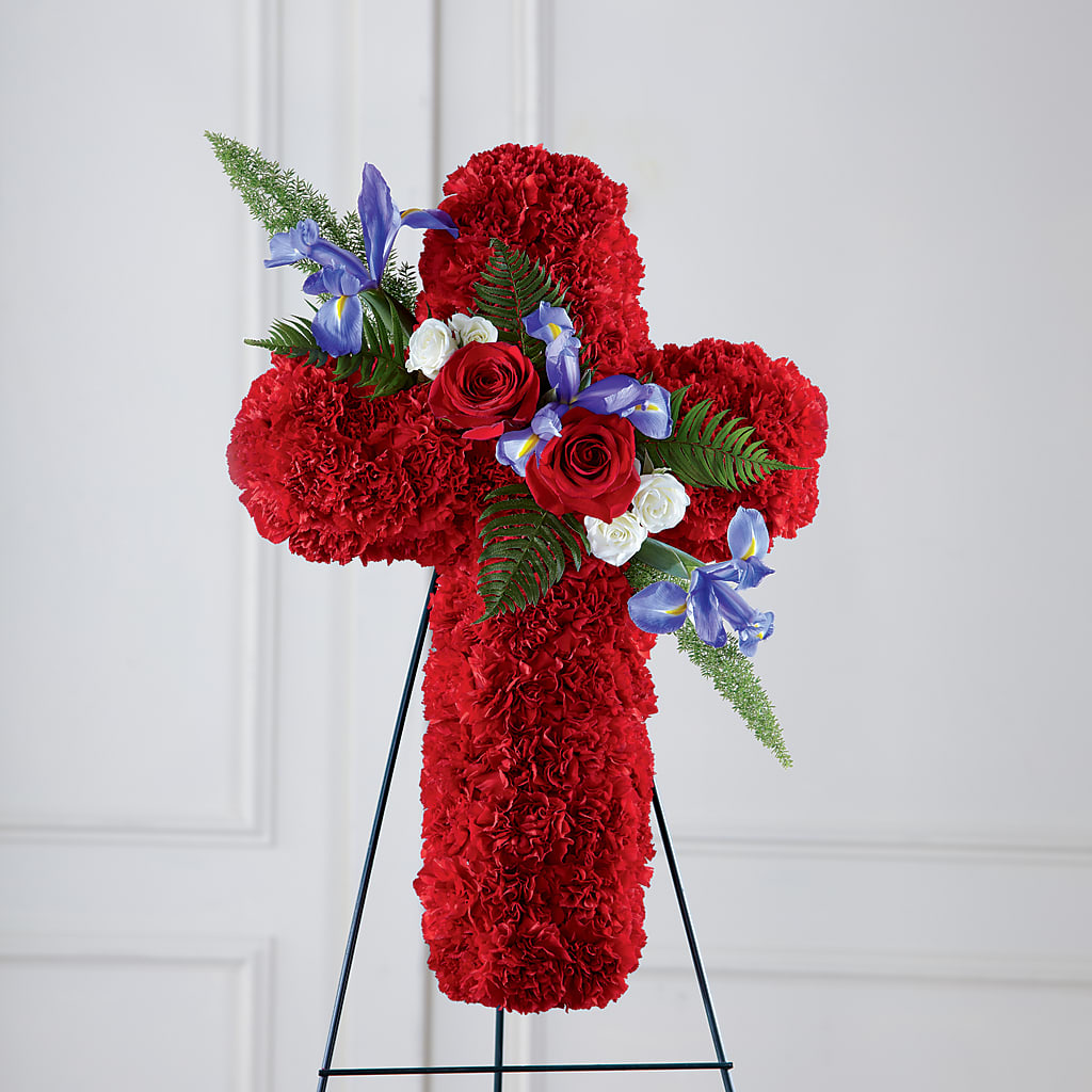 Faithful Hero Floral Cross – MAGGIE'S FLORIST AND GIFTS, Decatur AL
