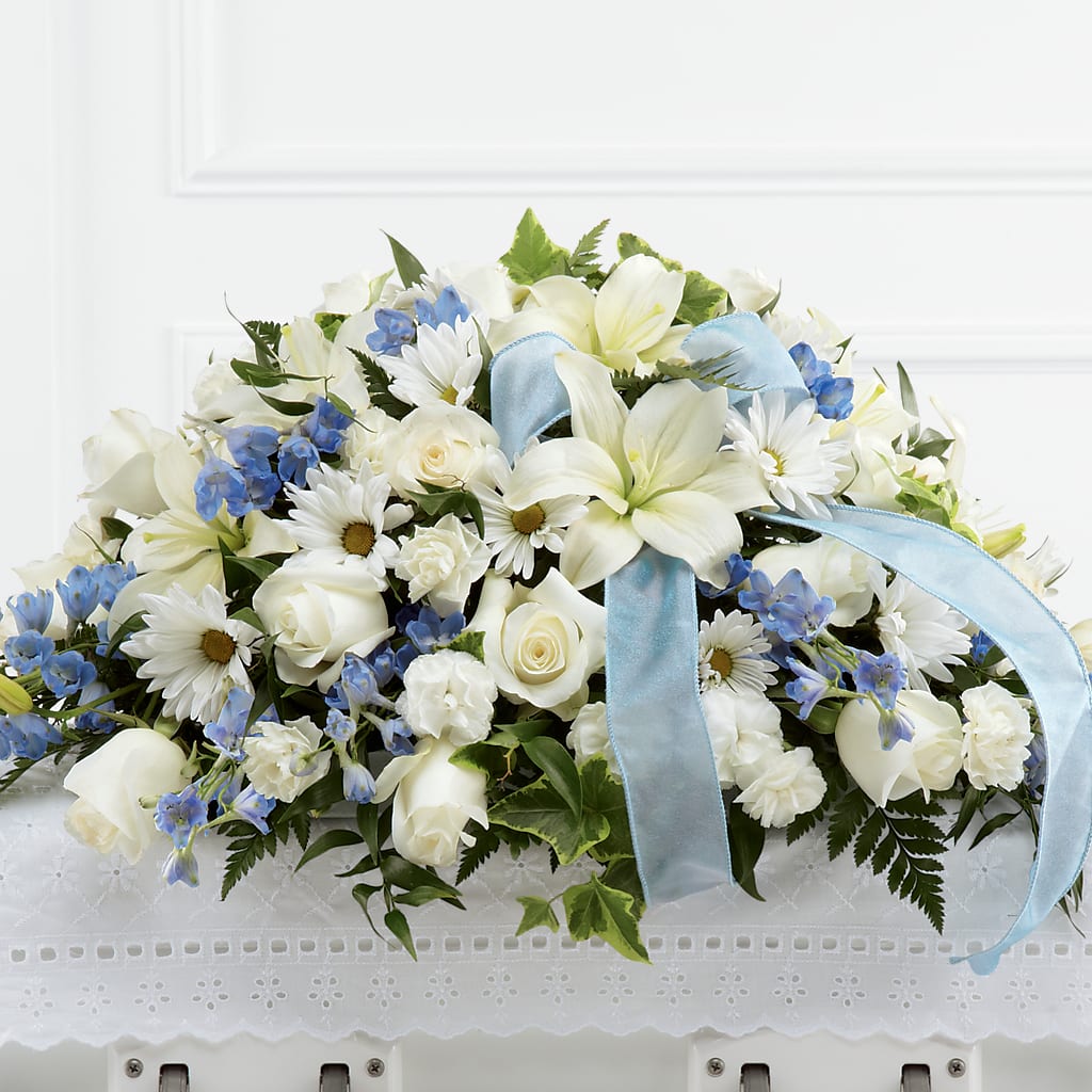 Tender Treasure Casket Spray – MAGGIE'S FLORIST AND GIFTS, Decatur AL