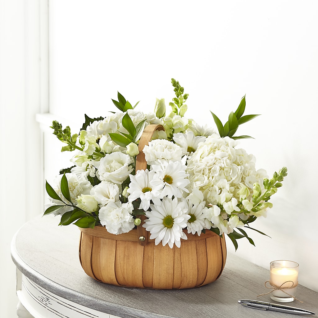 Pure Ivory Basket – MAGGIE'S FLORIST AND GIFTS, Decatur AL