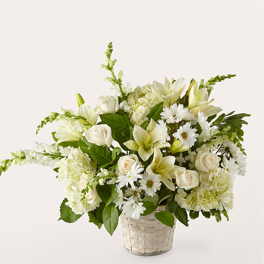 Ivory Elegance Floral Basket – MAGGIE'S FLORIST AND GIFTS, Decatur AL