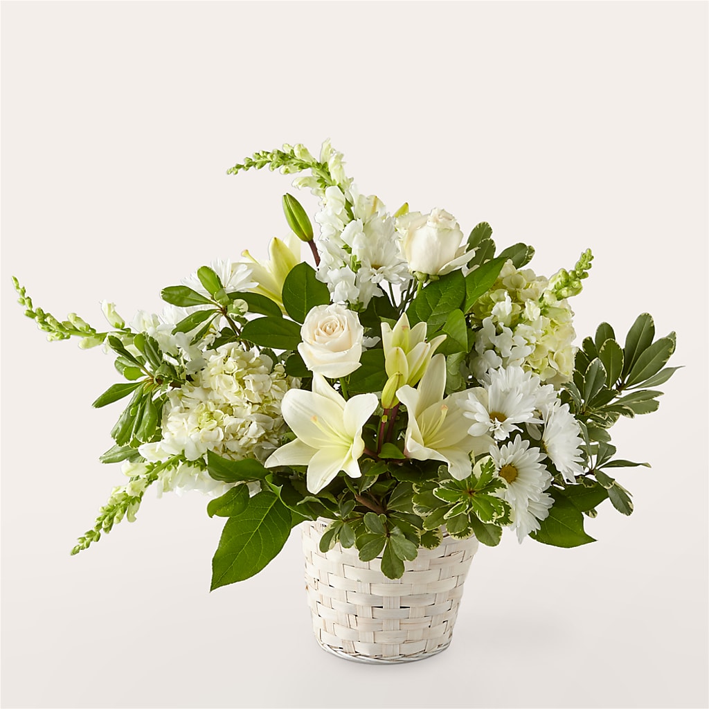 Ivory Elegance Floral Basket – MAGGIE'S FLORIST AND GIFTS, Decatur AL