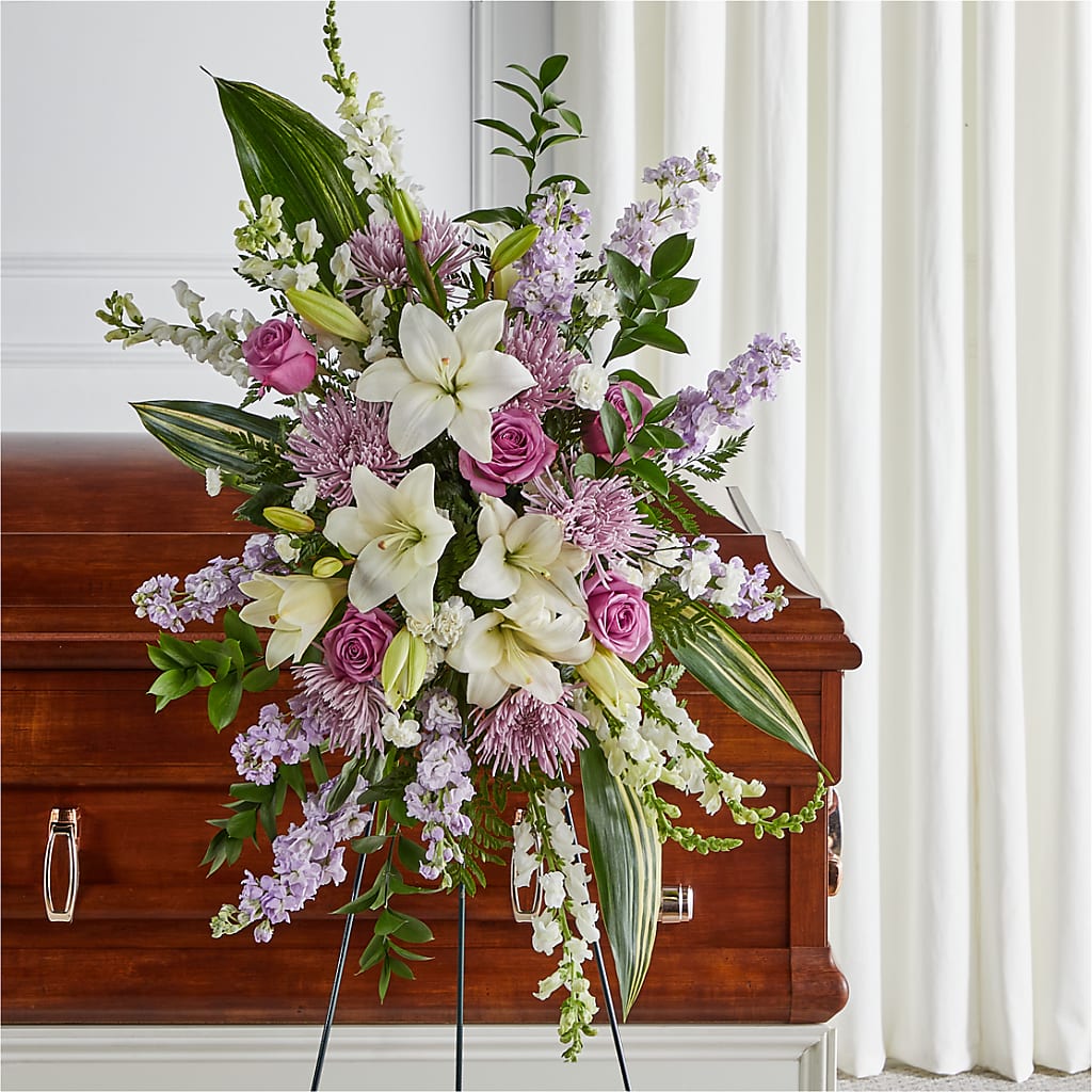Grateful Hearts Standing Spray – MAGGIE'S FLORIST AND GIFTS, Decatur AL
