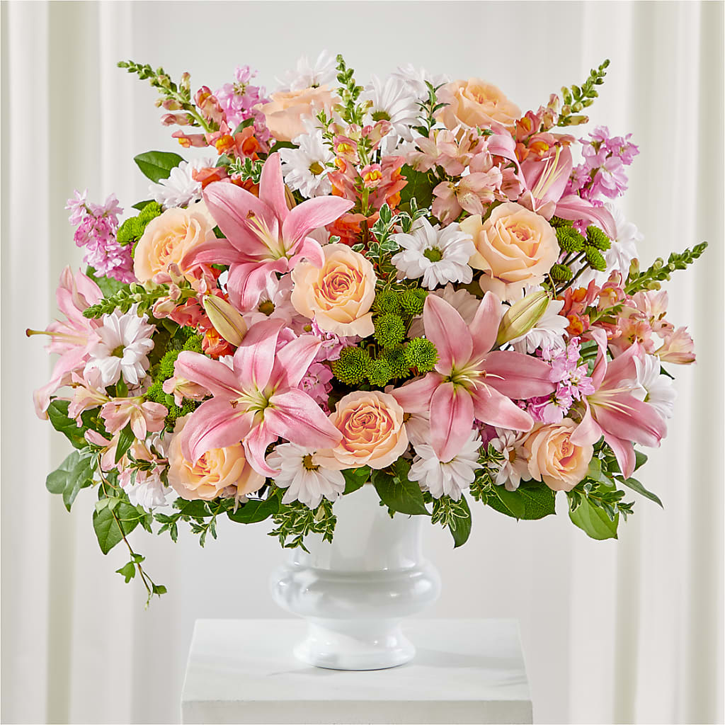 Heartfelt Gesture Urn Arrangement – MAGGIE'S FLORIST AND GIFTS, Decatur AL