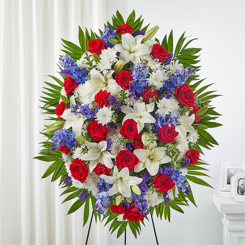 Cherished Service Standing Spray – MAGGIE'S FLORIST AND GIFTS, Decatur AL
