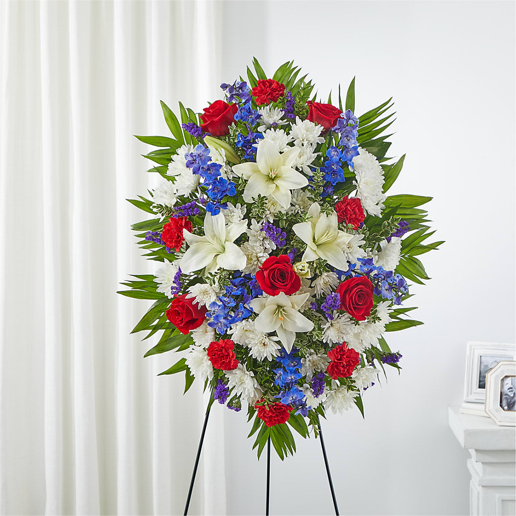 Cherished Service Standing Spray – MAGGIE'S FLORIST AND GIFTS, Decatur AL