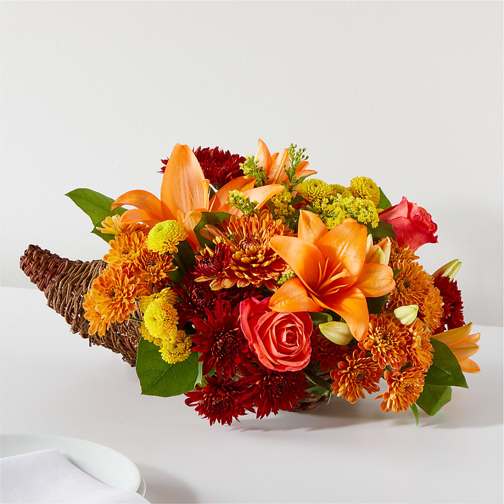 Bouquet of Blessings Cornucopia – MAGGIE'S FLORIST AND GIFTS, Decatur AL