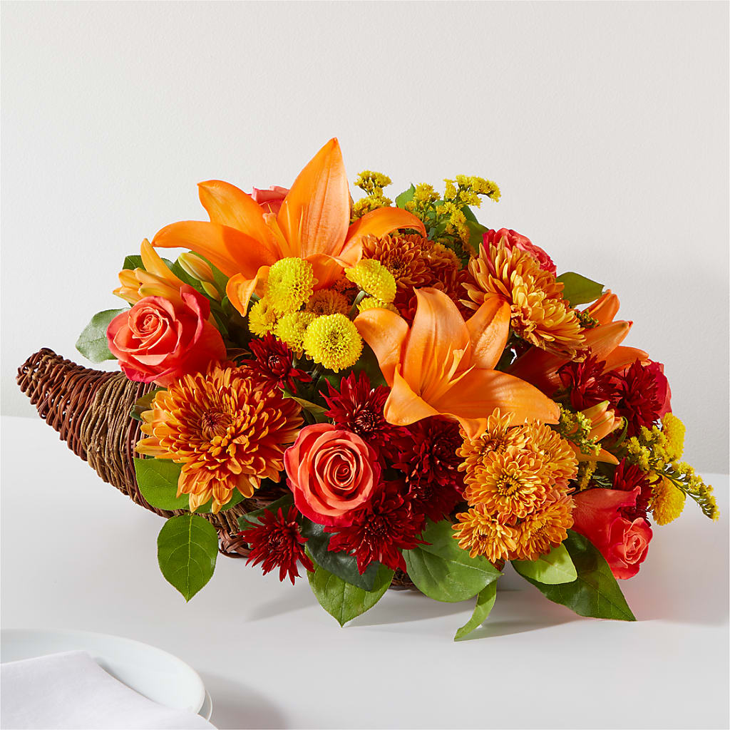 Bouquet of Blessings Cornucopia – MAGGIE'S FLORIST AND GIFTS, Decatur AL