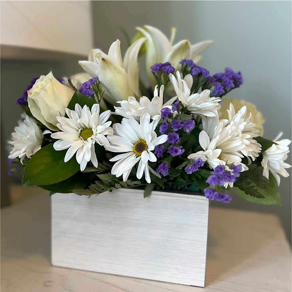 Beyond Blue Box Bouquet – MAGGIE'S FLORIST AND GIFTS, Decatur AL