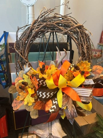 Deer Fall wreath  – MAGGIE'S FLORIST AND GIFTS, Decatur AL