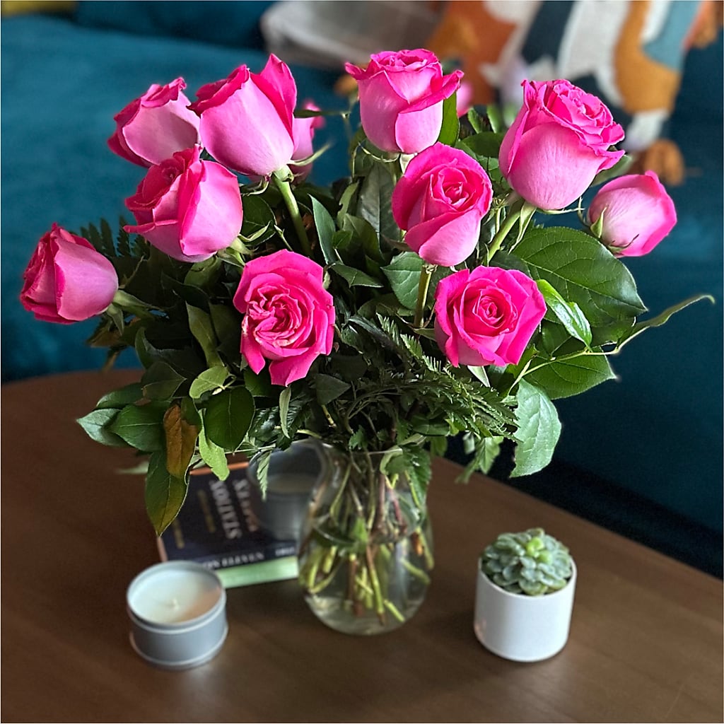 Long Stem Pink Rose Bouquet – MAGGIE'S FLORIST AND GIFTS, Decatur AL