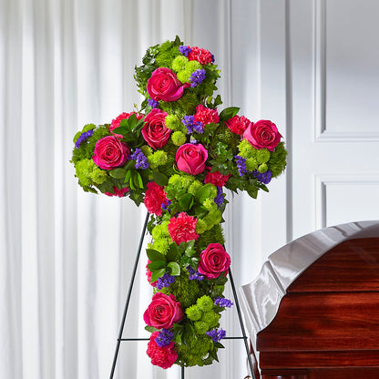 Tribute Rose Floral Cross – MAGGIE'S FLORIST AND GIFTS, Decatur AL