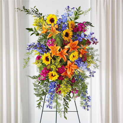Sunlit Memories Standing Spray (Standard) – MAGGIE'S FLORIST AND GIFTS, Decatur AL