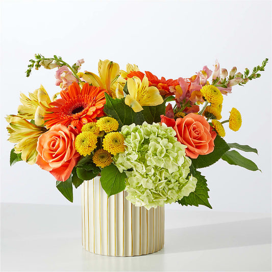Autumn Sunshine Bouquet with Ivory Vase – MAGGIE'S FLORIST AND GIFTS, Decatur AL