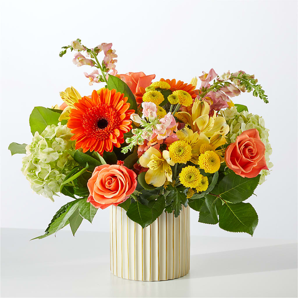 Autumn Sunshine Bouquet with Ivory Vase – MAGGIE'S FLORIST AND GIFTS, Decatur AL