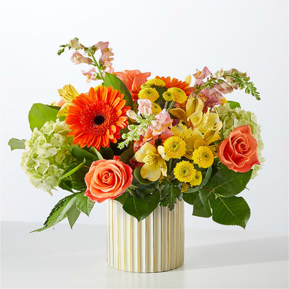 Autumn Sunshine Bouquet with Ivory Vase – MAGGIE'S FLORIST AND GIFTS, Decatur AL