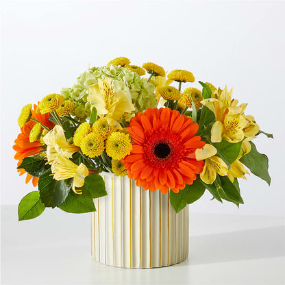 Autumn Sunshine Bouquet with Ivory Vase – MAGGIE'S FLORIST AND GIFTS, Decatur AL