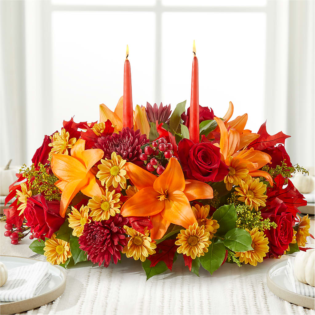 Autumn's Embrace Centerpiece – MAGGIE'S FLORIST AND GIFTS, Decatur AL