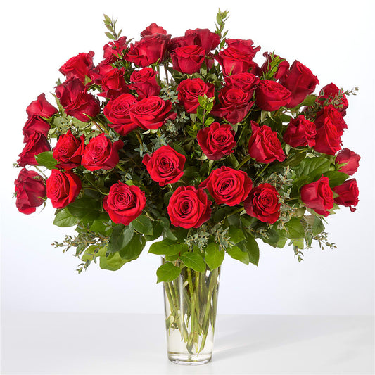 Forever Yours Fifty Stem Red Rose Bouquet – MAGGIE'S FLORIST AND GIFTS, Decatur AL