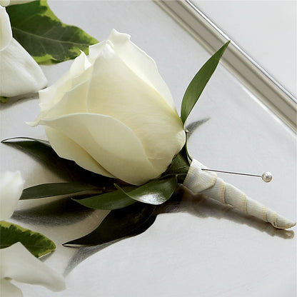 White Rose Boutonniere – MAGGIE'S FLORIST AND GIFTS, Decatur AL